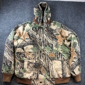 Duxbak Realtree Camo Hooded Hunting Jacket Mens XL Heavy Insulated Winter Coat